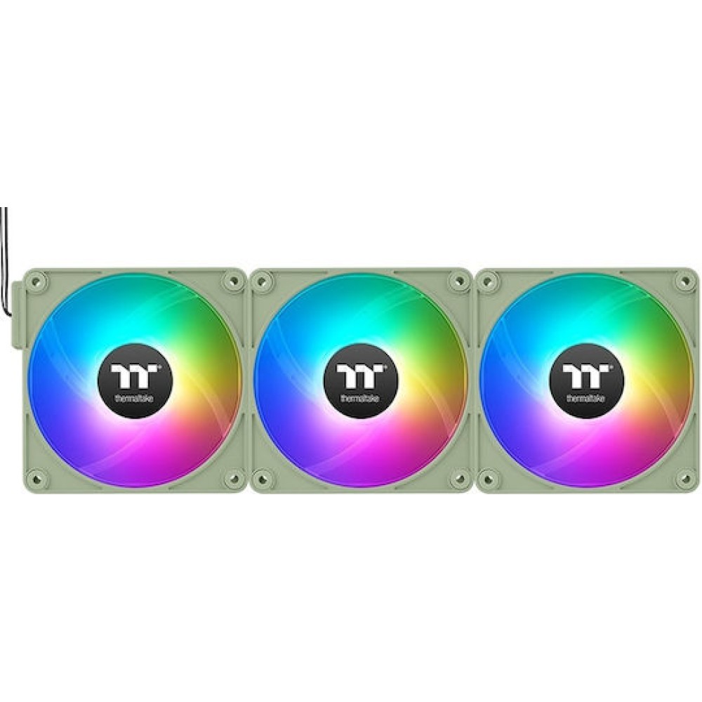 Thermaltake CT120 EX Reverse Case Fan με ARGB Φωτισμό και Σύνδεση 4-Pin PWM 3τμχ Matcha Green