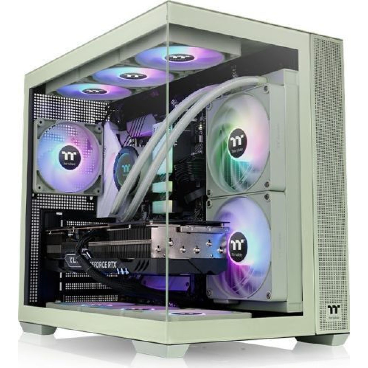 Thermaltake View 380 TG ARGB Gaming Midi Tower Κουτί Υπολογιστή Πράσινο