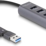 DeLock USB 3.0 Hub 3 Θυρών με σύνδεση USB-A / USB-C / Ethernet Γκρι