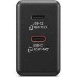 Lenovo Φορτιστής GaN με 2 Θύρες USB-C και Καλώδιο USB-C - USB-C 65W Μαύρος (40AW065BEU)
