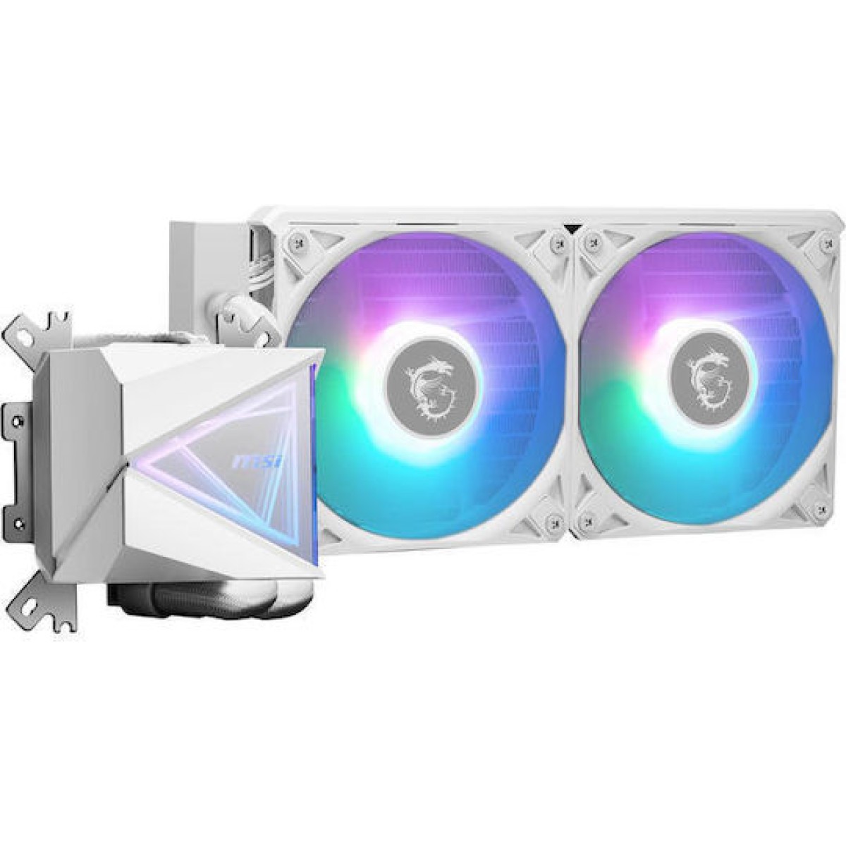 MSI MAG CoreLiquid Υδρόψυξη Επεξεργαστή Διπλού Ανεμιστήρα 120mm για Socket AM4/AM5/1700/1200/115x με ARGB Φωτισμό Λευκή