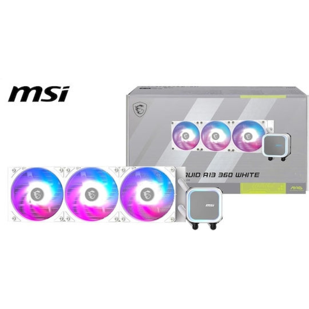 MSI MAG Coreliquid A13 360 Υδρόψυξη Επεξεργαστή Τριπλού Ανεμιστήρα 120mm για Socket AM4/AM5/1700 με ARGB Φωτισμό Λευκή