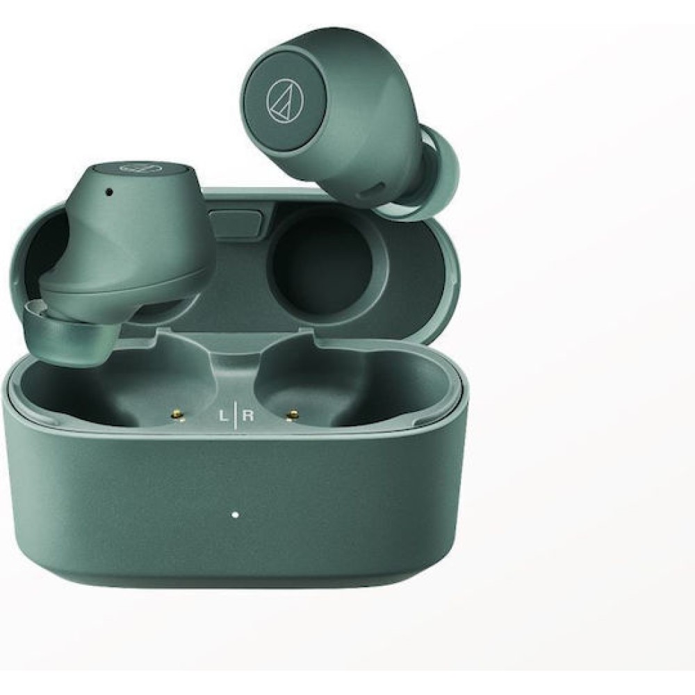 Audio Technica ATH-CKS30TW+ In-ear Bluetooth Handsfree Ακουστικά με Αντοχή στον Ιδρώτα και Θήκη Φόρτισης Πράσινα