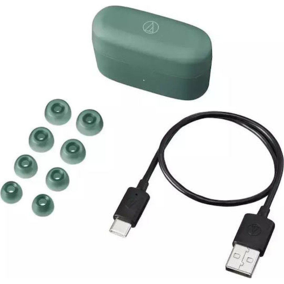 Audio Technica ATH-CKS30TW+ In-ear Bluetooth Handsfree Ακουστικά με Αντοχή στον Ιδρώτα και Θήκη Φόρτισης Πράσινα