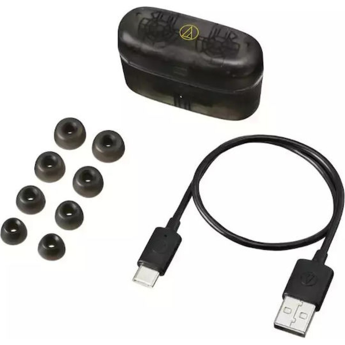 Audio Technica ATH-CKS30TW+TBK In-ear Bluetooth Handsfree Ακουστικά με Αντοχή στον Ιδρώτα και Θήκη Φόρτισης Μαύρα