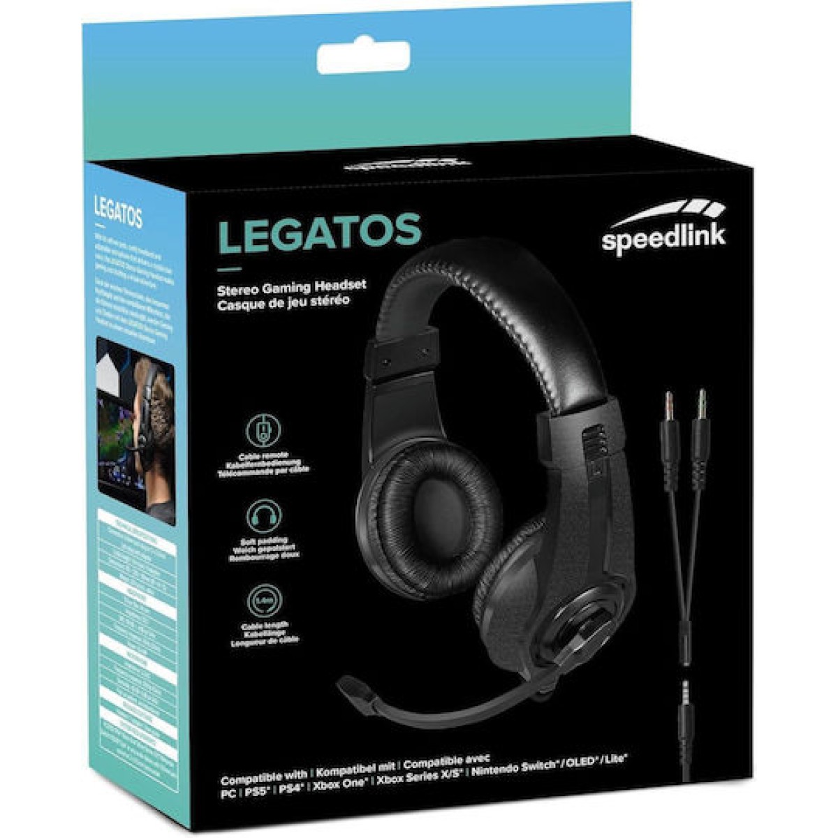 SpeedLink Legatos Over Ear Gaming Headset με σύνδεση 3.5mm for Nintendo Switch / PC / PS4 / PS5 / XBOX