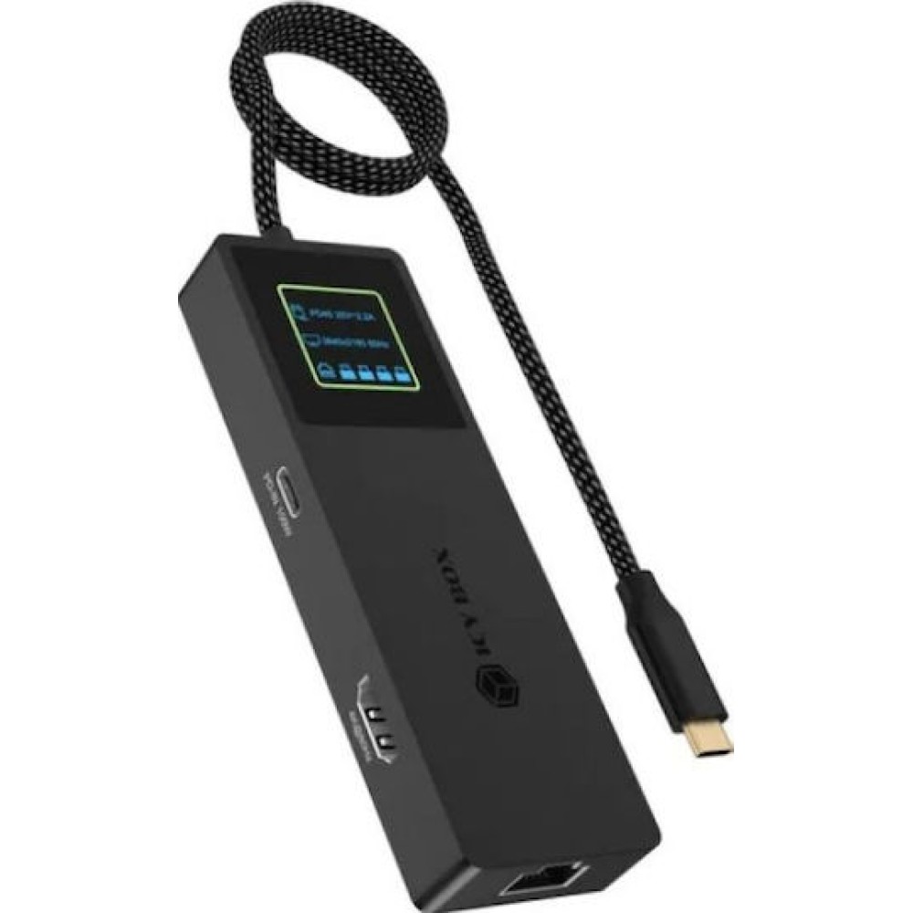 Icy Box USB-C Docking Station με HDMI PD Ethernet Μαύρο (IB-DK4038-LCD)