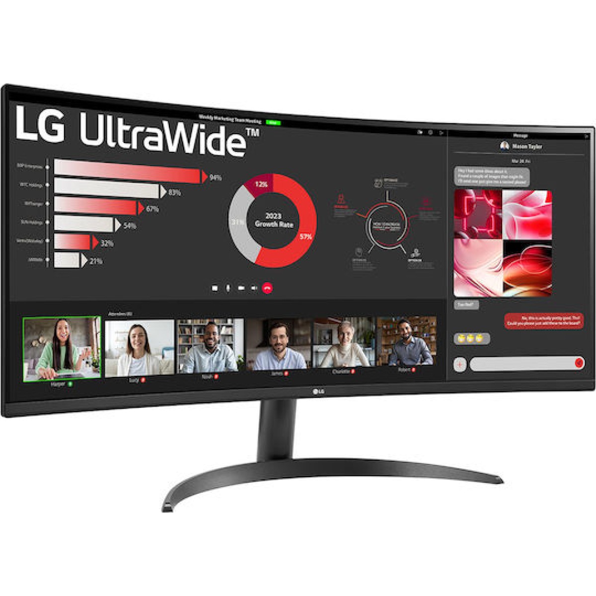 LG 34WR50QK-B Ultrawide VA HDR Curved Monitor 34\