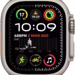 Apple Watch Ultra 2 2024 Titanium 49mm Αδιάβροχο με eSIM και Παλμογράφο (Natural με Blue Trail Loop (M/L))