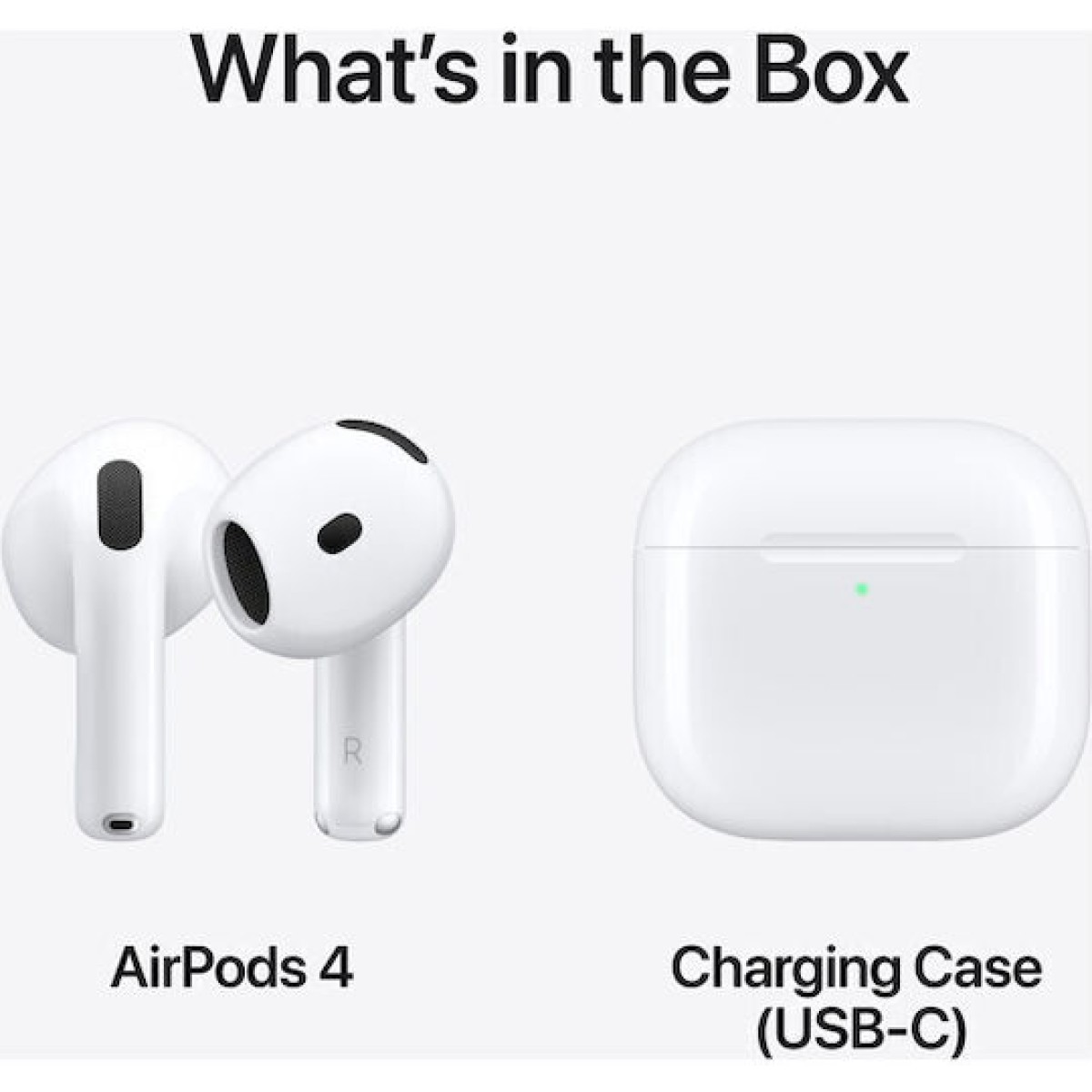 Apple AirPods 4 Earbud Bluetooth Handsfree Ακουστικά με Αντοχή στον Ιδρώτα και Θήκη Φόρτισης Λευκά