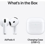 Apple AirPods 4 Earbud Bluetooth Handsfree Ακουστικά με Αντοχή στον Ιδρώτα και Θήκη Φόρτισης Λευκά