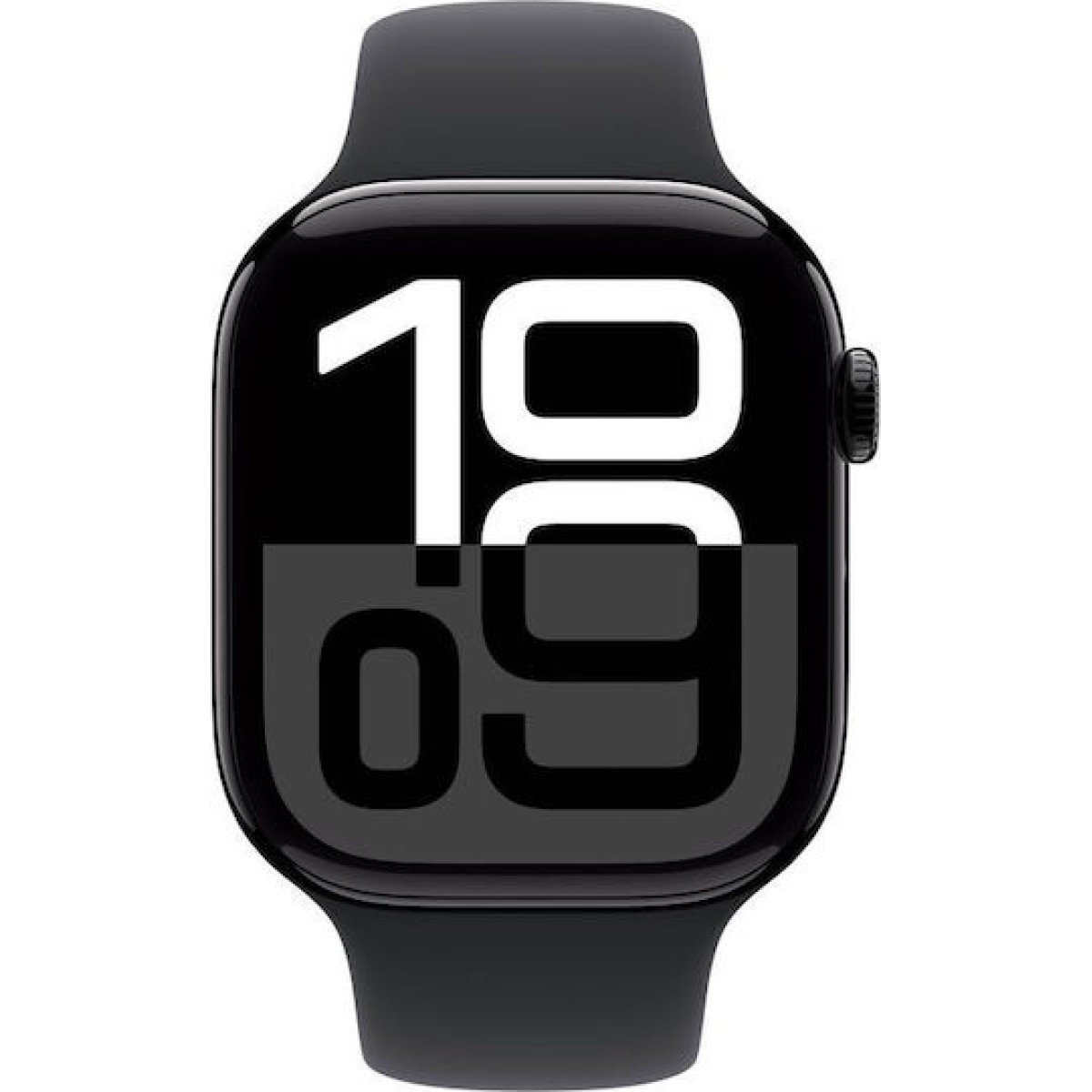 Apple Watch Series 10 Aluminium 42mm Αδιάβροχο με Παλμογράφο (Jet Black με Black Sport Band (S/M))