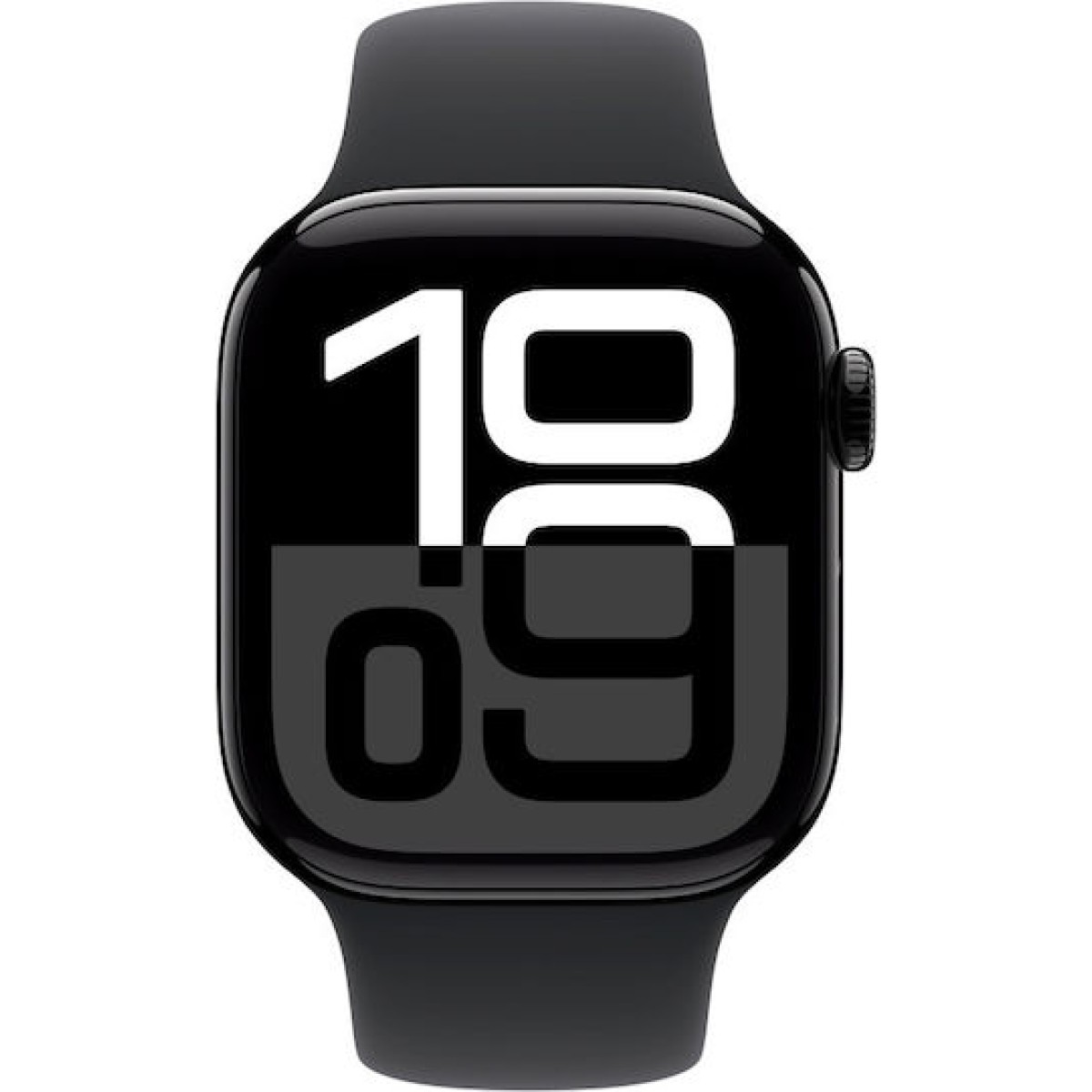 Apple Watch Series 10 Aluminium 42mm Αδιάβροχο με Παλμογράφο (Jet Black με Black Sport Band (M/L))