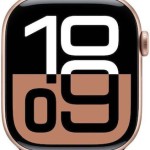 Apple Watch Series 10 Aluminium 42mm Αδιάβροχο με Παλμογράφο (Rose Gold με Plum Sport Loop)