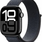 Apple Watch Series 10 Aluminium 42mm Αδιάβροχο με Παλμογράφο (Jet Black με Ink Sport Loop)