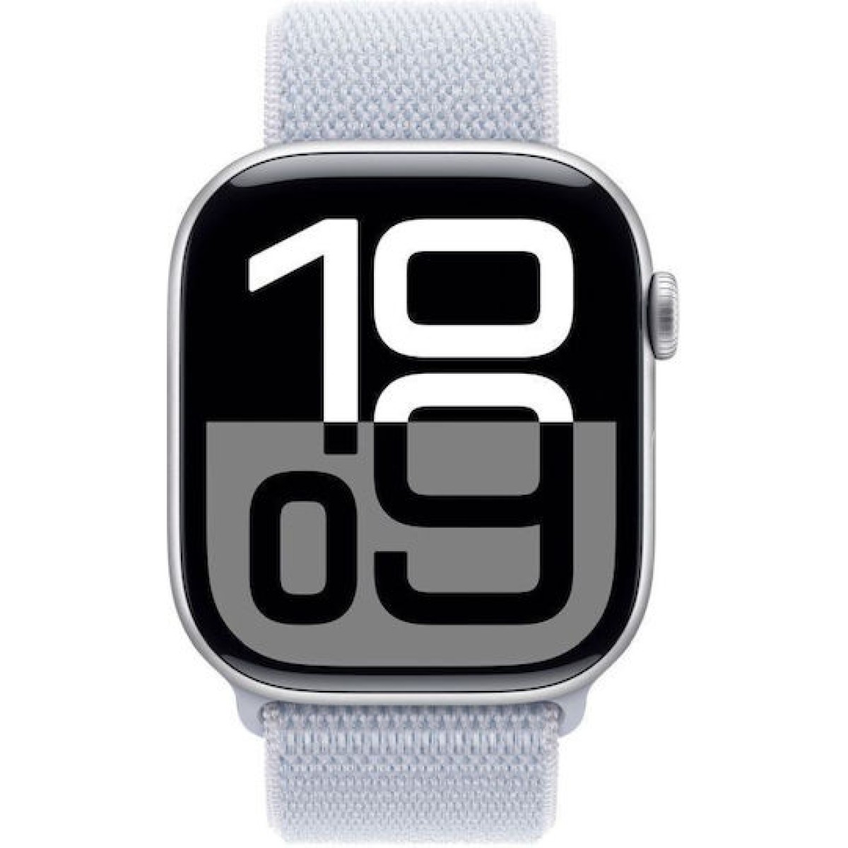 Apple Watch Series 10 Aluminium 42mm Αδιάβροχο με Παλμογράφο (Silver με Blue Cloud Sport Loop)