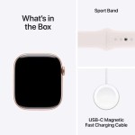 Apple Watch Series 10 Aluminium 46mm Αδιάβροχο με Παλμογράφο (Rose Gold με Light Blush Sport Band (M/L))