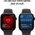 Apple Watch Series 10 Aluminium 46mm Αδιάβροχο με Παλμογράφο (Jet Black με Black Sport Band (M/L))