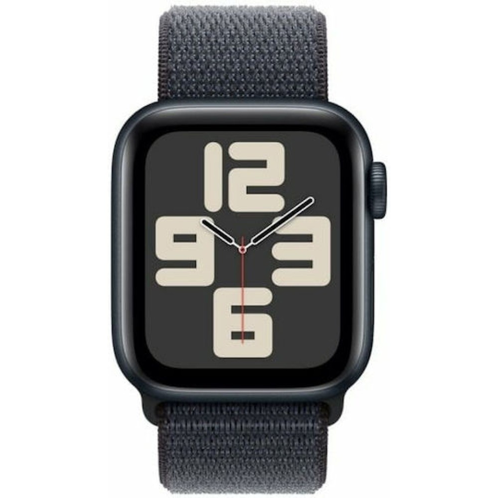 Apple Watch SE 2024 Aluminium 40mm Αδιάβροχο με Παλμογράφο (Midnight με Ink Sport Loop)