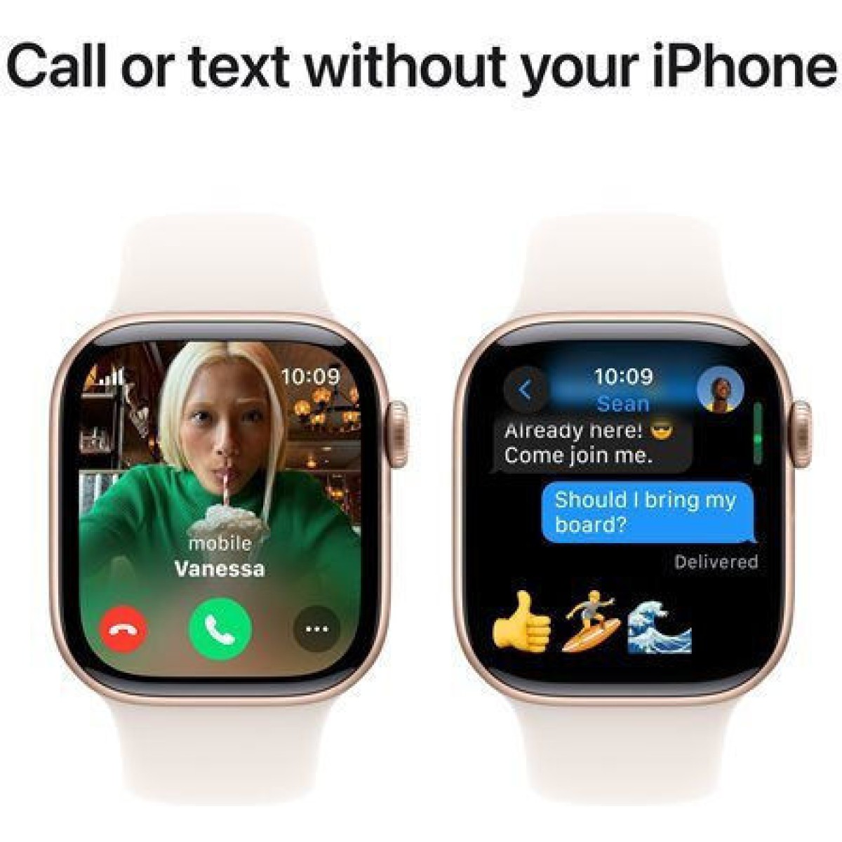 Apple Watch Series 10 Cellular Aluminium 42mm Αδιάβροχο με eSIM και Παλμογράφο (Rose Gold με Light Blush Sport Band (M/L))