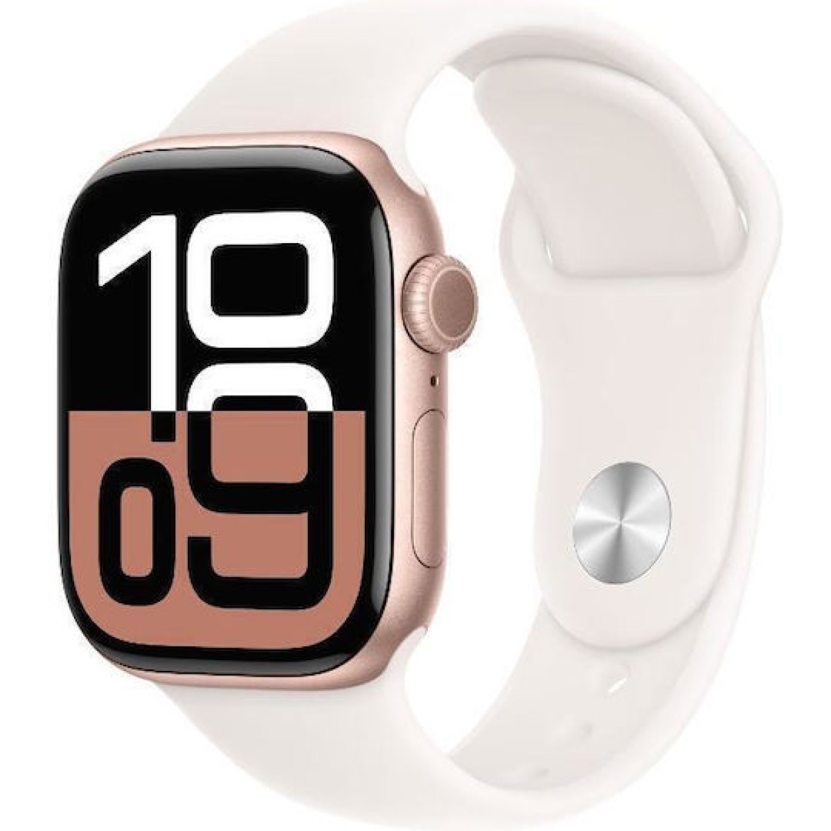 Apple Watch Series 10 Cellular Aluminium 42mm Αδιάβροχο με eSIM και Παλμογράφο (Rose Gold με Light Blush Sport Band (M/L))