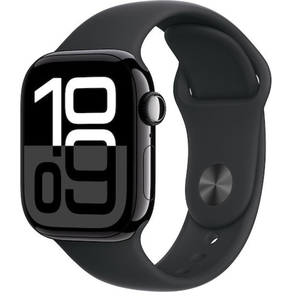 Apple Watch Series 10 Cellular Aluminium 42mm Αδιάβροχο με eSIM και Παλμογράφο (Jet Black Aluminium Case with Sport Band M/L)