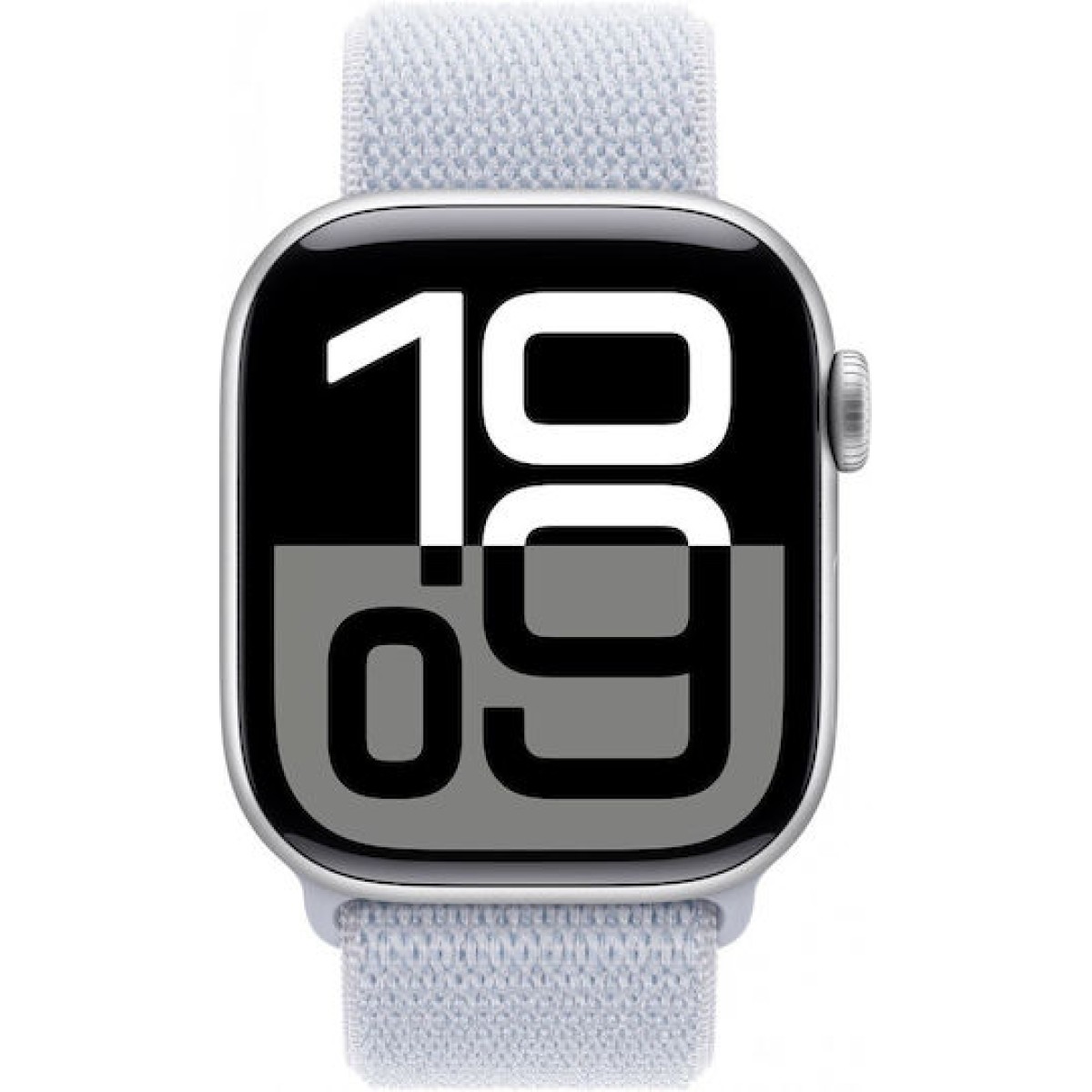 Apple Watch Series 10 Cellular Aluminium 42mm Αδιάβροχο με eSIM και Παλμογράφο (Silver με Blue Cloud Sport Loop)