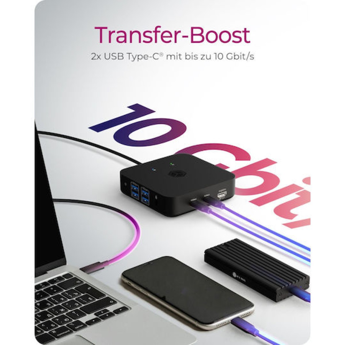 Icy Box USB-C Docking Station με HDMI 4K PD Ethernet και σύνδεση 3 Οθονών Μαύρο (IB-DK4090-C)