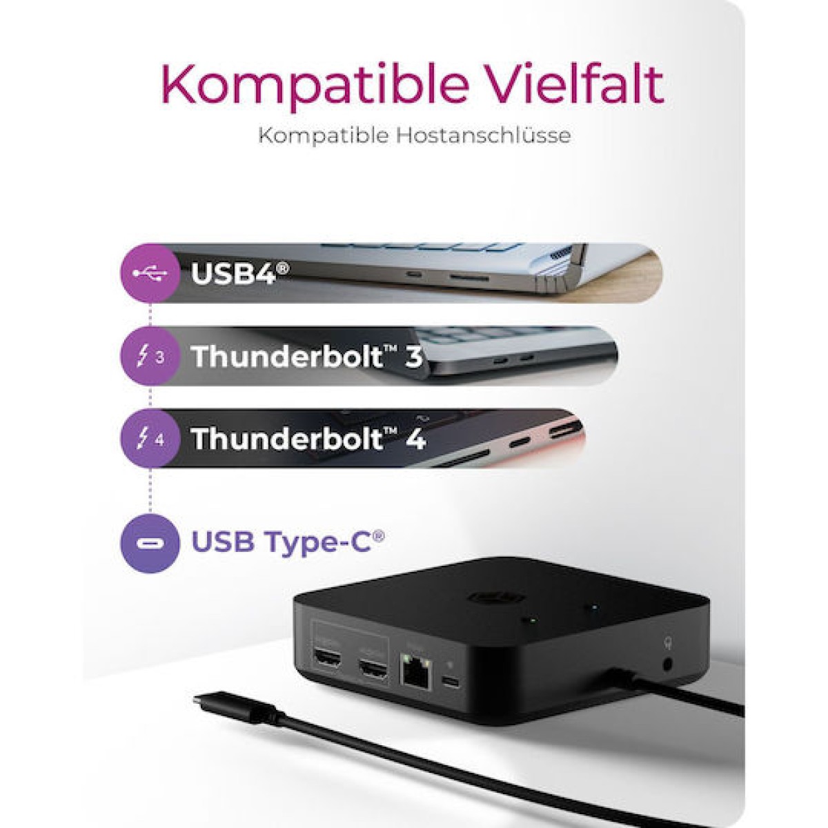 Icy Box USB-C Docking Station με HDMI 4K PD Ethernet και σύνδεση 3 Οθονών Μαύρο (IB-DK4090-C)