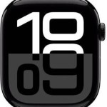 Apple Watch Series 10 Cellular Aluminium 46mm Αδιάβροχο με eSIM και Παλμογράφο (Sport Band Jet Black/Ink)