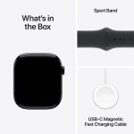Apple Watch Series 10 Cellular Aluminium 46mm Αδιάβροχο με eSIM και Παλμογράφο (Sport Band Jet Black/Ink)