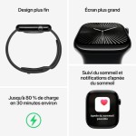 Apple Watch Series 10 Cellular Aluminium 46mm Αδιάβροχο με eSIM και Παλμογράφο (Sport Blue Denim S/M)