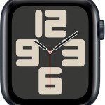 Apple Watch SE 2024 Cellular Aluminium 40mm Αδιάβροχο με eSIM και Παλμογράφο (Midnight Sport Band)
