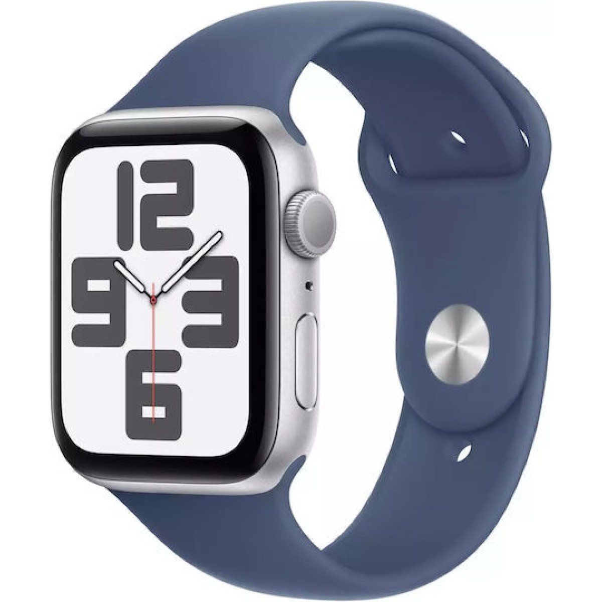 Apple Watch SE 2024 Cellular Aluminium 40mm Αδιάβροχο με eSIM και Παλμογράφο (Silver με Denim Sport Band (M/L))