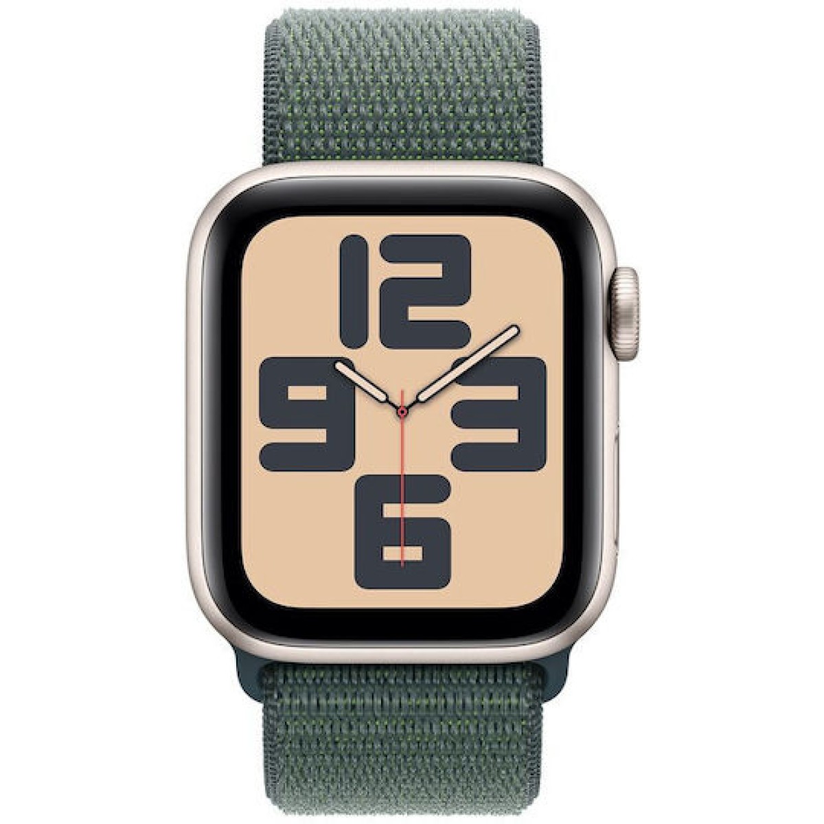 Apple Watch SE 2024 Cellular Aluminium 40mm Αδιάβροχο με eSIM και Παλμογράφο (Starlight με Lake Green Sport Loop)