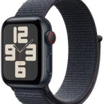 Apple Watch SE 2024 Cellular Aluminium 40mm Αδιάβροχο με eSIM και Παλμογράφο (Midnight με Ink Sport Loop)