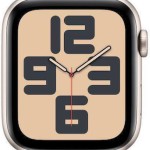 Apple Watch SE 2024 Cellular Aluminium 44mm Αδιάβροχο με eSIM και Παλμογράφο (Starlight με Starlight Sport Band (M/L))