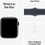 Apple Watch SE 2024 Cellular Aluminium 44mm Αδιάβροχο με eSIM και Παλμογράφο (Midnight Sport Band (M/L))