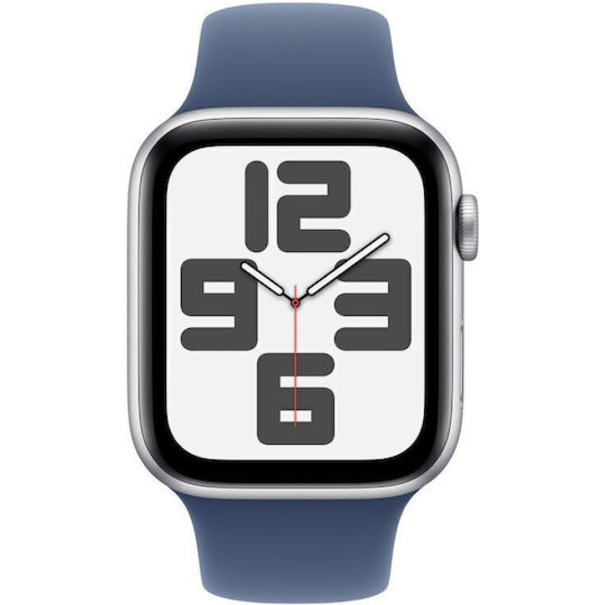 Apple Watch SE 2024 Cellular Aluminium 44mm Αδιάβροχο με eSIM και Παλμογράφο (Silver με Denim Sport Band (S/M))