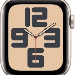 Apple Watch SE 2024 Cellular Aluminium 44mm Αδιάβροχο με eSIM και Παλμογράφο (Starlight με Lake Green Sport Loop)