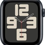 Apple Watch SE 2024 Cellular Aluminium 44mm Αδιάβροχο με eSIM και Παλμογράφο (Midnight με Midnight Sport Loop (M/L))