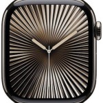 Apple Watch Series 10 Cellular Titanium 42mm Αδιάβροχο με eSIM και Παλμογράφο (Natural Titanium Case With Stone Grey Sport Band)