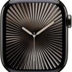 Apple Watch Series 10 Cellular Titanium 42mm Αδιάβροχο με eSIM και Παλμογράφο (Slate Titanium with Black Sport Band)