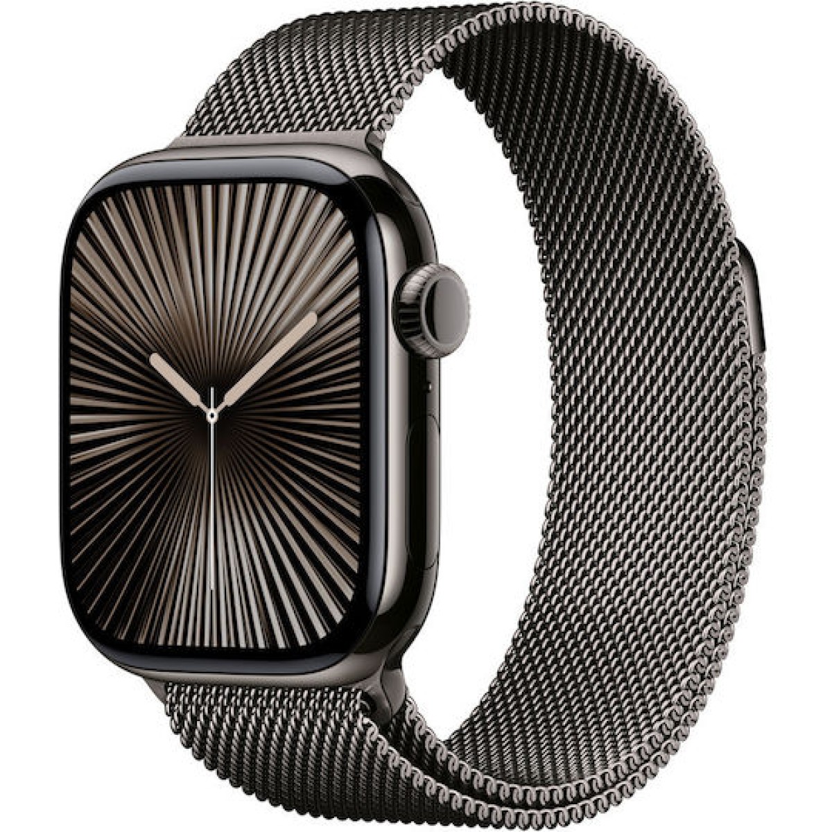 Apple Watch Series 10 Cellular Titanium 42mm Αδιάβροχο με eSIM και Παλμογράφο (Gold - Milanese Loop Natural)