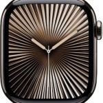 Apple Watch Series 10 Cellular Titanium 42mm Αδιάβροχο με eSIM και Παλμογράφο (Gold Titanium με Milanese Loop Gold)