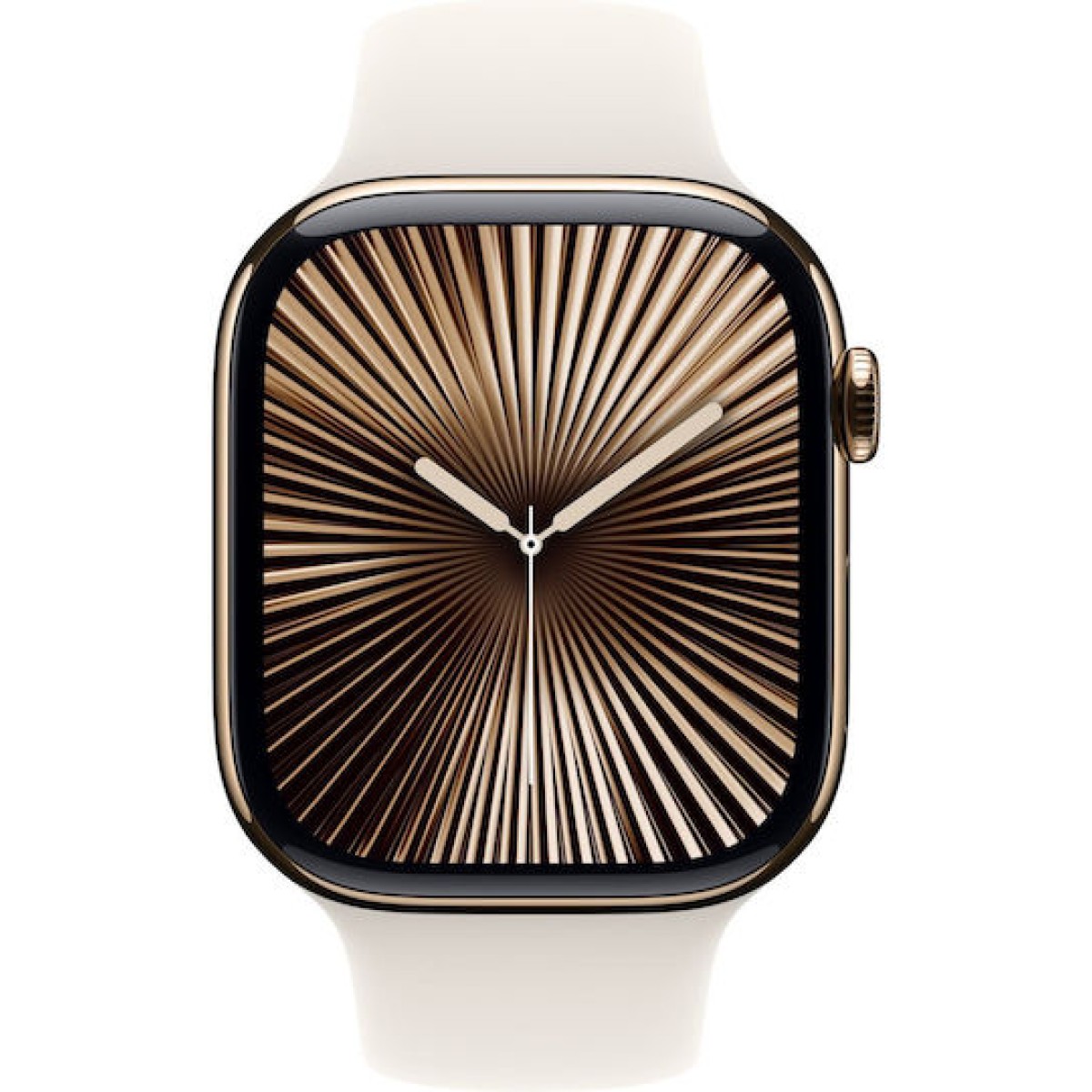 Apple Watch Series 10 Cellular Titanium 46mm Αδιάβροχο με eSIM και Παλμογράφο (Gold Titanium με Starlight Sport Band (M/L))