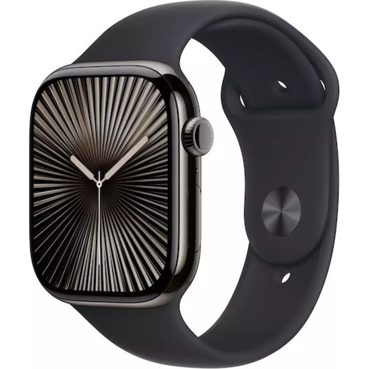 Apple Watch Series 10 Cellular Titanium 46mm Αδιάβροχο με eSIM και Παλμογράφο (Slate - Black Sport Band – M/L)