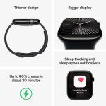 Apple Watch Series 10 Cellular Titanium 46mm Αδιάβροχο με eSIM και Παλμογράφο (Slate - Milanese Loop Slate M/L)