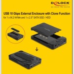 DeLock Θήκη για 2 Σκληρούς Δίσκους 2.5