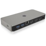 Icy Box IB-DK2880-C41 USB-C Docking Station με HDMI 4K PD Ethernet και σύνδεση 2 Οθονών Γκρι